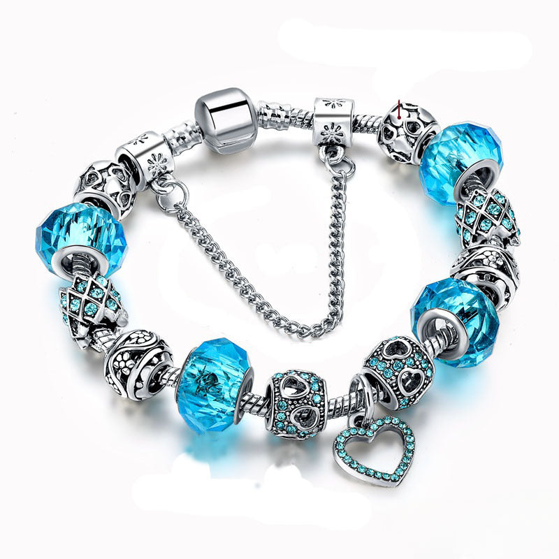 Wholesale Diy Crystal Love Platinum Bracelet